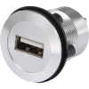TRU COMPONENTS USB-02 Vstavaná zásuvka USB 2.0 zásuvka, vstavateľná Zásuvka USB typu A až USB zásuvka typu B Množstvo: 1 ks; 1229311