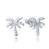 MINET JMAS8060SE00 - MINET Letní stříbrné náušnice palmy