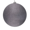 DECOLED Veľká vianočná ozdoba sivé trblietky 20 cm plastová guľa