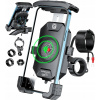 2v1 MOTOCYKLOVÝ DRŽIAK NA TELEFÓN S INDUKČNOU NABÍJAČKOU 15W + USB C 20W