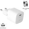 Fixed Mini Set nabíjačka USB-C s USB-C/Lightning káblom, PD, 1,2 m, MFI, 30W, biely FIXC30M-CL-WH