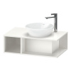 DURAVIT D-Neo závesná skrinka pod umývadlo na dosku Compact, 1 otvorená priehrada vľavo, 800 x 480 x 260 mm, biela vysoký lesk, DE493802222