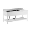 Drezový stôl - 2 umývadlá - nehrdzavejúca oceľ - 180 x 70 x 97 cm - Royal Catering RCGS-2B180D7