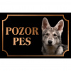 Saarloosov vlčiak - Kovová tabuľka POZOR PES