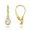 MINET Detské zlaté náušnice s bielymi zirkónmi Au 585/1000 1,65g JMG0268WGE00