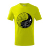 Yin & Yang hory a moře - Tričko detské bavlnené - 104-110cm / 3-4 roky ( Limetková )