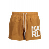 KARL LAGERFELD pánske plavky hnedé biela | kaki S KARL LAGERFELD BEACHWEAR 8057502620337