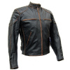 Kožená bunda na motocykel L&J POLICE čierna 4XL