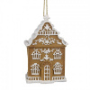 Clayre & Eef Závesná vianočná ozdoba perníková chalúpka Gingerbread House - 6*4*9 cm - Clayre & Eef