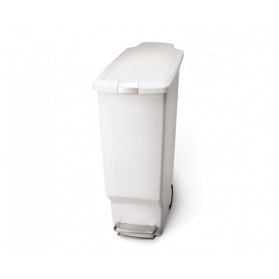 SIMPLEHUMAN Pedálový odpadkový kôš Simplehuman - 40 l, úzky, biely plast