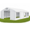Párty stan (oceľ + pvc) 4x8x2m - s roletami (PEVNÝ ZÁHRADNÝ STAN - 4m × 8m × 2m / 3,15m)