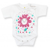 BABY´S WEAR Kojenecké body , krátky rukáv - FLOWER veľkosť: 86 (12-18m)