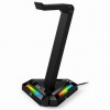 RGB podsvícený stojan na sluchátka GX-UH100 2x USB-A 2x USB-C HUB černý Genius 31250017400