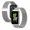 Bizon remienok pre Samsung Galaxy Fit 3, strieborný (Oceľový remienok Bizon pre Galaxy Fit 3, náramok, remienok, elegantný)