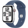 Inteligentné hodinky Apple Watch SE 2024 GPS + Cellular 44mm strieborný hliník - denimový športový remienok - S/M (MXGP3QC/A)