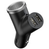 Nabíjačka do auta 2x USB + zásuvka cigaretového zapaľovača 3,4 A čierna CCALL-YX01 Baseus