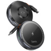 Bezdrôtová nabíjačka HOCO s navíjacím káblom USB-C kompatibilná s MagSafe a hodinkami APPLE Watch 15W CQ18, kovovo sivá