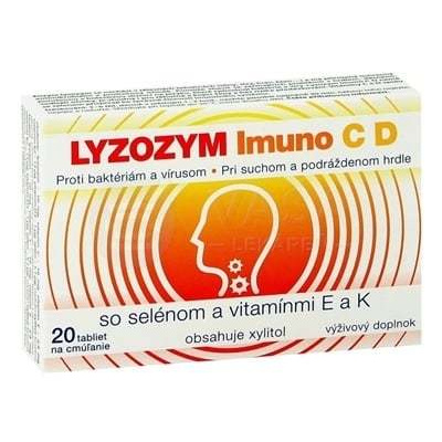 LYZOZYM Imuno C D so selénom a vitamínmi E a K 20 žuvacích tabliet
