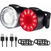 SADA LED SVETIEL NA BICYKEL NABÍJANÝCH CEZ USB