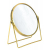 Ridder SUMMER kozmetické zrkadlo na postavenie, priemer 160mm, obojstranné, zlato
