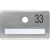 SOLIDO dveřní jmenovka bez kukátka, otvor o 14, hliník sříbrný elox,gravír. č.33