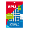 APLI Etikety, okrúhle, priemer: 16 mm, ručne popisovateľné, farebné, APLI, modré, 432 etikiet/b