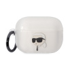 AppleMix Puzdro KARL LAGERFELD pre Apple AirPods Pro (2022) - Karlova hlava - gumové - priehľadné