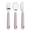 Súprava príborov Lässig 3 KS HAPPY RASCALS 2025 LÄSSIG Cutlery with Silicone Handle 3pcs Happy Rascals Heart lavender