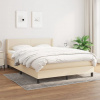 vidaXL Posteľný rám boxspring s matracom krémový 140x200 cm látka - Krémová - 215430-198719