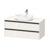 Duravit Ketho.2 Umývadlová skrinka s výrezom, 57x120x55 cm, 2 zásuvky, lesklá biela K24897022220000