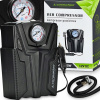 Kompresor vzduchu DC 12V, 150 PSI, s analógovým tlakomerom, 4 adapt