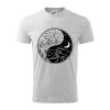 Yin & Yang hory a moře - Tričko detské bavlnené - 158 cm/12 rokov ( Svetlosivý melír )