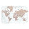 Mapa Neutrals and muted blue watercolor world map with cities, Calista, Blursbyai, 40 × 26.7 cm