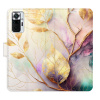 Flip pouzdro iSaprio - Xiaomi Redmi Note 10 Pro - Gold Leaves 02 - kapsičky na karty (Knížkový flip kryt, obal, pouzdro iSaprio na mobil Xiaomi Redmi Note 10 Pro - Gold Leaves 02 - 360° ochrana telefo