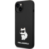 Silikónové puzdro Karl Lagerfeld na Apple iPhone 14 Plus KLHCP14MSNCHBCK Liquid Silicone Choupette NFT čierne