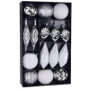 Gule MagicHome Vianoce, set, 16 ks, bielo - strieborné, na vianočný stromček, 8-15 cm
