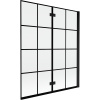 Mexen Mist dvojkrídlový sprchový paraván pravý 140 x 150 cm, čierna mriežka, čierny - 8A9-140-002-70-77-P