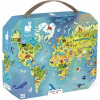 Janod Janod Puzzle v kufríku Mapa sveta 100 ks J02607