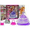 LEAN TOYS Bábika 28 cm s doplnkami - blondína, fialová