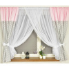 Záclony do detskej izby - Opona set + firana Woal s pompoms 400x160cm (Záclony do detskej izby - Opona set + firana Woal s pompoms 400x160cm)