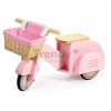 Drevené odrážadlo s prúteným košíkom Scooter with Basket Tender Leaf Toys ružové s gumenými kolesami od 24 mes