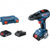 Bosch Akumulátorový vŕtací skrutkovač GSR 18V-50, kufor, 2x aku 2 Ah 06019H5000
