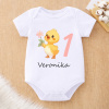 Handel Detské body - Kačička s kvetinou Farba: biela, Veľkosť: 9-12M