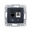 ZÁSUVKA RJ45 6 UTP + RJ11 SEDNA GRAFIT