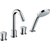 HANSGROHE Logis 4-otvorová batéria na okraj vane, vyloženie výtoku 111 mm, chróm, 71314000
