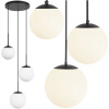 Závesná lampa 3x GULA sklenená stropná biela čierna E27 moderná Luster