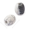 Korálik súdok z minerálu biely howlit s veľkým prieťahom na macramé 18x16mm - 1 ks