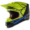 přilba SUPERTECH S-M8 FACTORY 2022, ALPINESTARS (černá/žlutá fluo/modrá lesklá)
