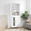 zahrada-XL Vysoká skrinka biela 69,5x34x180 cm spracované drevo 3189485