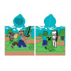 Carbotex Detské plážové pončo osuška s kapucňou Minecraft motiv Alex a Steve 50 x 115 cm